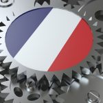 Flaga Republiki Francuskiej z biegami