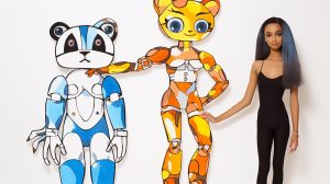 Megawoman kobieta Megaman jasnobrązowy Ai wygenerował sztukę