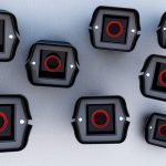 Kamera bezpieczeństwa mocująca renderowanie 3d na ścianie