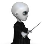 Postać z horroru na tle 3drendering