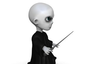 Postać z horroru na tle 3drendering