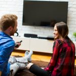 Para oglądania telewizji siedząc wygodnie na podłodze