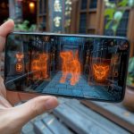 Ręka trzymająca telefon z wyświetloną grą