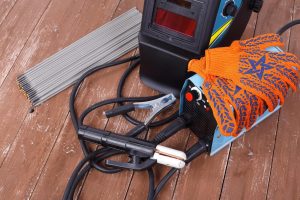 Narzędzie przemysłowe Maska elektrody spawalniczej i rękawice robocze