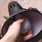 Ręka przekręca żarówkę w pokoju