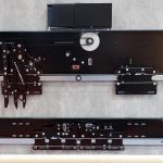 Instalacja windy Szczegóły nowoczesnej miniatury windy na wystawie