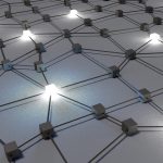 Koncepcja sieci geometrycznej ilustracja 3D