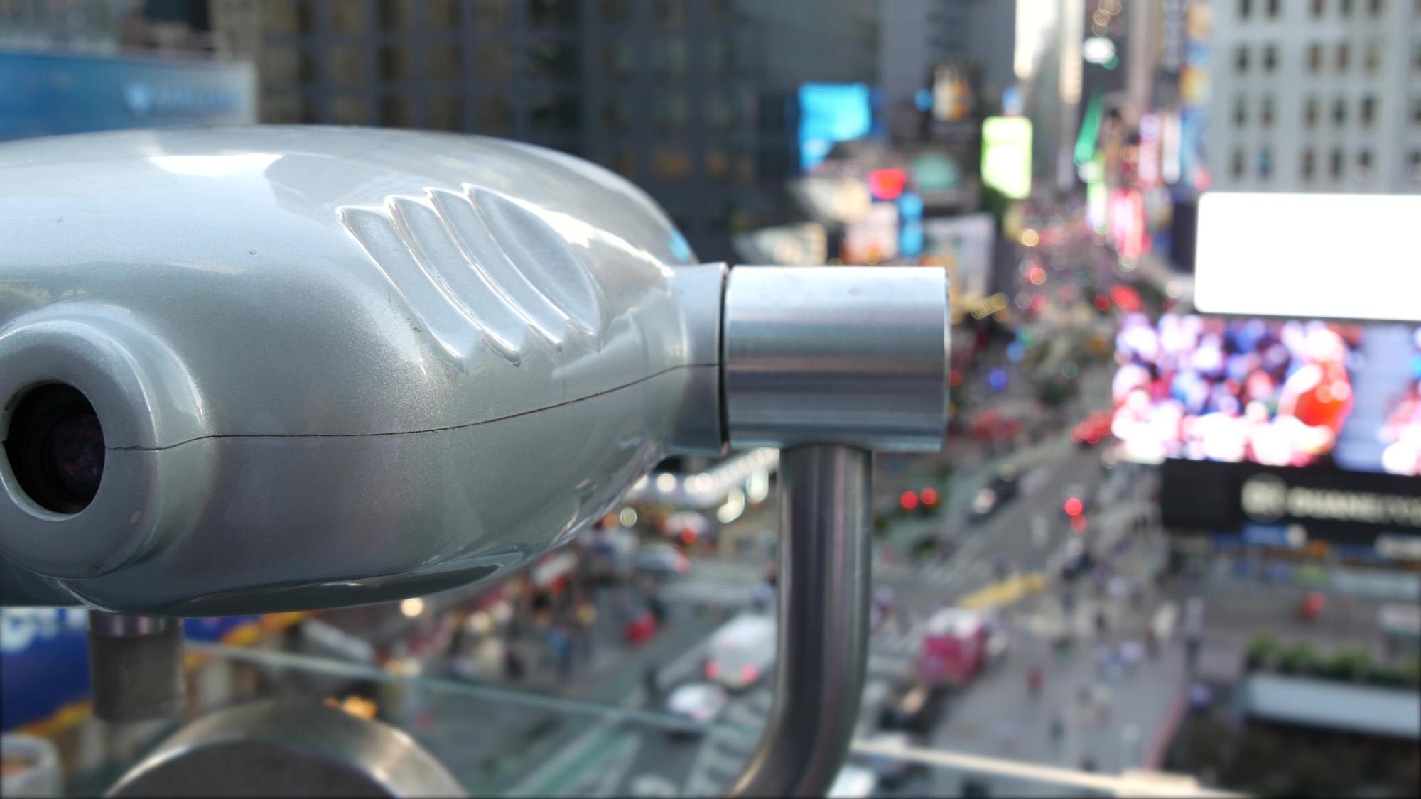 Nowy Jork Times Square Manhattan Midtown Broadway street USA Amerykańskie lornetki do oglądania wieży