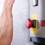 Emergency - Man shutting machine of