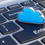 Cloud computing na klawiaturze komputera renderowanie 3D